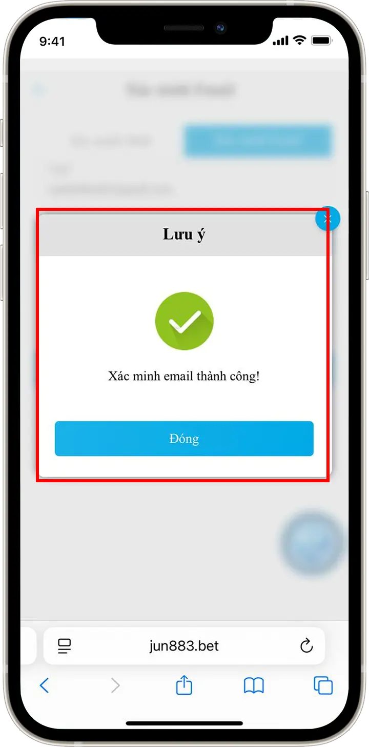 Bước 6:  Xác minh và thêm email thành công